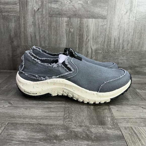 HOLO Footwear Women's size 11 Athena Moc Canvas Slip-on Grey Shoes - Picture 1 of 8